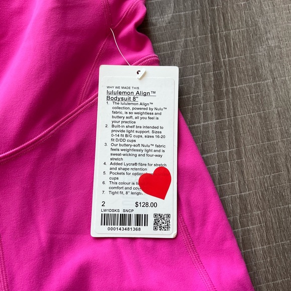 Lululemon Align Onesie 8" in Sonic Pink Size 2 - Picture 5 of 6